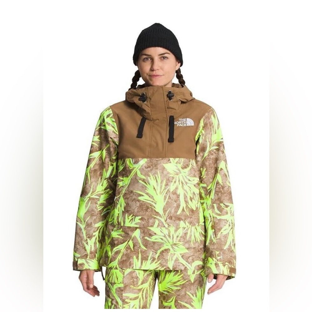 NWT The North Face Tanager Anorak Prairie Paintbrush Ski Hooded Jacket Zip Neck